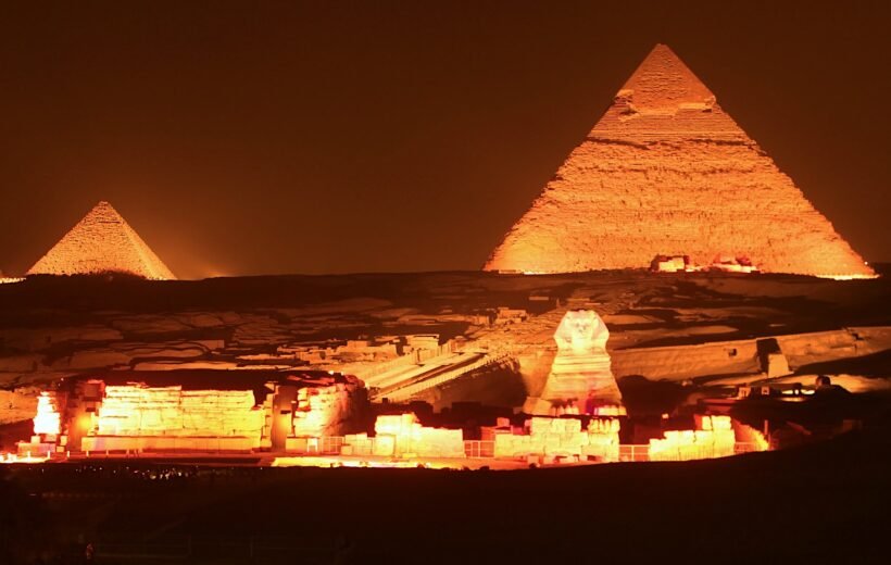 Giza pyramids sound and light show Night Tour
